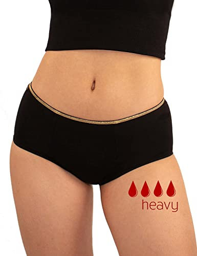 Cool Period - Ultra-absorbierende Baumwollmenstruationsunterwäsche und leichte Harninkontinenz-Unterwäsche für Frauen, waschbare Periodenunterwäsche, französische Marke-3XL