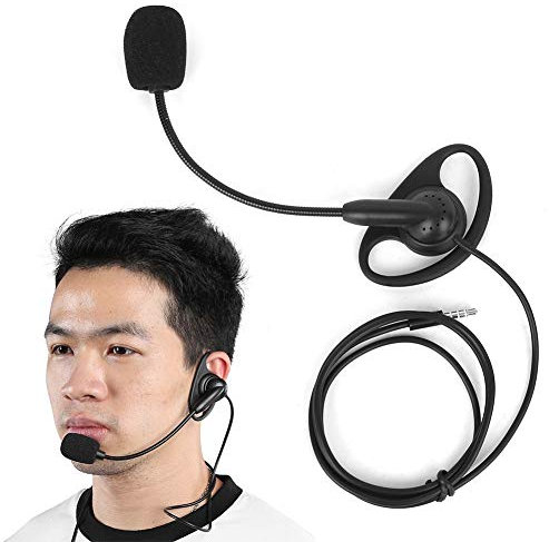 Pongnas Funkgerät 3,5mm Ohrbügel Headset, Zwei Wege Funkkopfhörer Bluetooth Kabel Intercom Headset für V6 V4 Motorrad, 500 M Maximale Interworking Distanz