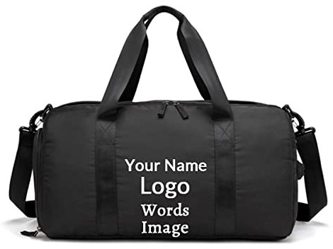 Personalisiert Sport Tasche Schwimmtasche Trainingstasche Reisetasche Travel Bag Yoga Strand mit Name Logo Bild Fach für trockene, nasse Taschenschuhe Damen Herren