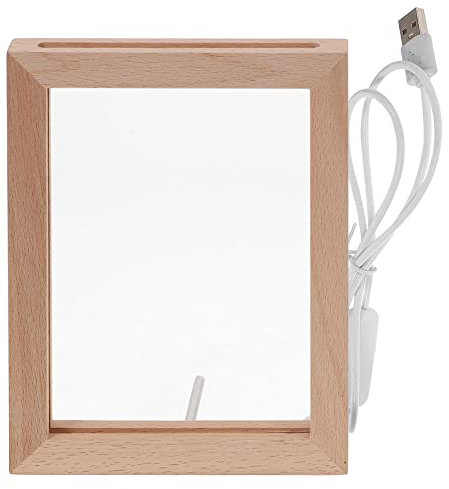 OSALADI Leuchtendes Fotorahmen-nachtlicht Foto-nachtlampe Fotorahmen Aus Holz Leuchtender Bilderrahmen Led-anzeigerahmen Bilderrahmen Licht Usb-fotorahmen Hölzern 3d Schreibtisch Ornamente