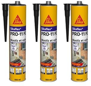 Lot de 3 mastics colles SIKA Sikaflex PRO 11 FC Purform - Noir - 300ml - 659664