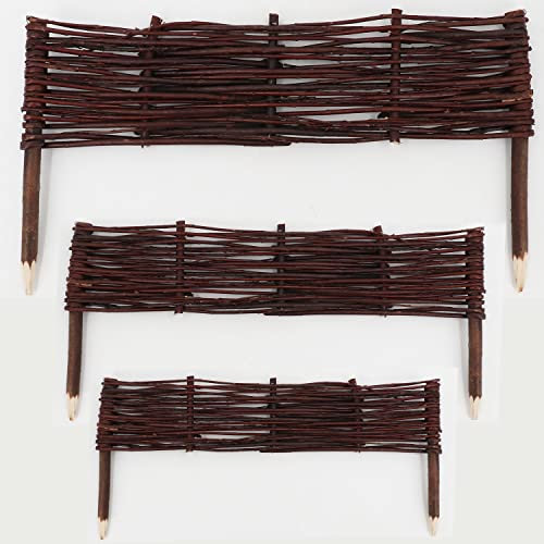 1 Beeteinfassung aus Weide 10x50cm I Beetbegrenzung/Weidenzaun zur Beetumrandung Rasenkante Beetzaun Weiden Steckzaun I Zur Eingrenzung von Beet- & Rasenflächen oder Gehwegen