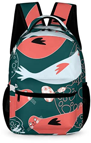 Schulterrucksäcke Robben Und Quallen Muster Strapazierfähige Rucksack Duffle Rucksack Sporttasche