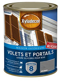 Xyladecor - Lasure Protectrice pour Bois Extérieur - Volets, Portails, Portes, Fenêtres - Couleur : Satin Gris Urbain - Quantité : 1 L