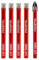 FOCSTOL Juego Brocas Diamante Seco - 4 piezas 6/6/6/6mm Broca Corona+1 pieza 6mm Taladro Carburo con Vástago Redondo para Gres Porcelanico Cerámica Granito Mármol Cuarzo