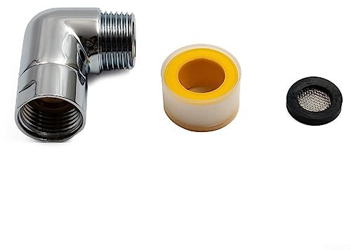 Shower Head Elbow Adapter, Shower Extension 90 Degree Conversion Joint Copper Shower Extension Accessories for Bathroom