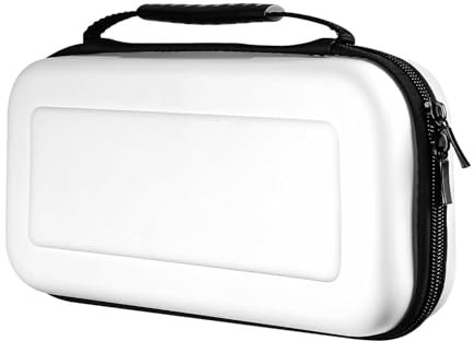 SOBEAU Tragetasche Für Nintendo Switch /Switch OLED-Konsole Zubehör, Tasche Hülle Case, Harte Reisetasche Tragetasche Schutzhülle Mit 10 Spielkartenfächern Und Anderes Zubehör (Weiß)