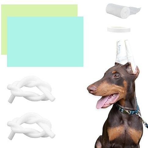 Kit de Support d'oreille pour chien Oreille Fixe Stand Up pour Chiens Outil fixe pour oreilles de chien avec Mousse et Carton dur Support Vertical de Correction Fixe d'oreille pour Chien de Doberman