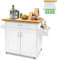 LZQ Carrito de cocina con encimera, mueble de cocina móvil, isla de cocina, carrito con ruedas, carrito para servir, 115 x 36 x 90 cm, color blanco