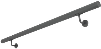 Handlauf Treppengeländer aus Edelstahl Geländer Wandhandlauf Brüstung V2Aox | 110 cm, Anthrazit, Durchmesser: 4,2 cm, Rostfrei & Wetterfest, Inklusive Montagematerial, Halter