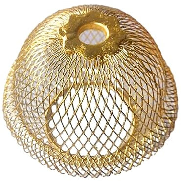 Folpus Iron Wire Lampshade Chandelier Light Cover Weave Modern Metal Cage Mesh Lamp Shade Pendant Light Shade for Hotel Farmhouse Bar Restaurant, Gold