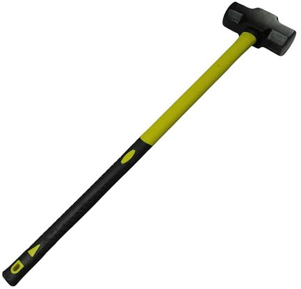 Heavy Duty Lump Sledge Hammer with Fibreglass Handle (7lb 10lb 14lb Long Club Sledgehammer) (7 Pound (3.2KG))