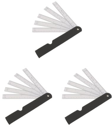 Skalenlineal in Fächerform, für Grafiken, verschiedene Verhältnisskala, 3 Stück