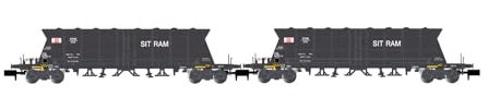 SNCF Kohle-Schotterwagen Faoos „S.G.W./Sitram“, 4 Achsen, 2 Stück, Epoche IV