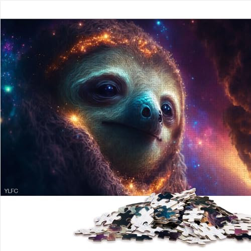 Erwachsenenpuzzle Geistertier Faultier 1000-teiliges Puzzle Holzpuzzle für Erwachsene Kinder Familienunterhaltung Spielzeuggröße (50x75 cm)