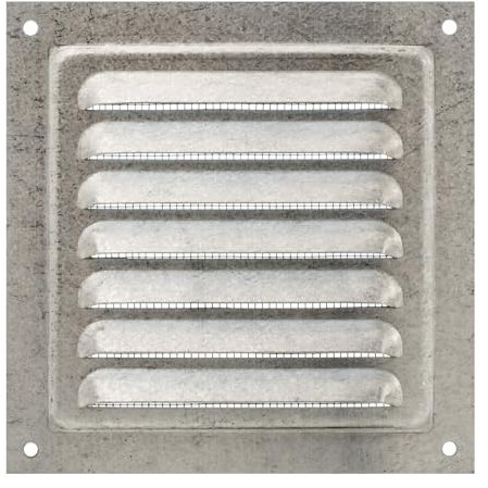 Rejilla de Ventilación de Acero Galvanizado con Malla Antiinsectos, Parrilla de Ventilación Metálica para Interiores y Exteriores, Salida de Aire para Paredes y Techos. (12,5 x 12,5 cm)