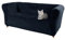 SYLC Samt Stretch Chesterfield Sofabezüge Couch Abdeckung Mit Sitzkissenbezug Sofa Überwürfe Geschwungene Settee Vintage Anti-Rutsch (Navy,Loveseat)