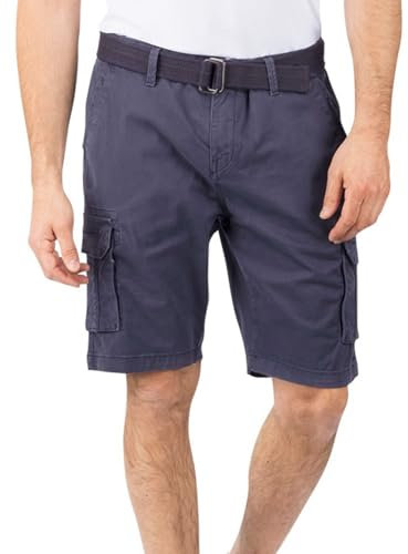 riverso Cargo Shorts Herren mit Gürtel Regular Fit RIVJoko Kurze Hosen Cargoshorts Sommer Stretch, Größe:3XL, Farbe:Navy