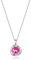 immobird Halskette Damen mit Oktober Geburtsstein Anhänger Rot Korund Ketten Silber 925 Geburtsstein Kette Geschenk Damen Frauen