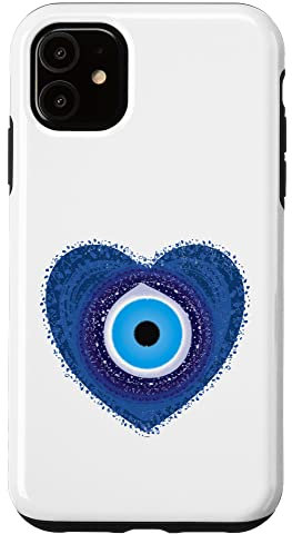 Evil Eye Protect Against Evil Greek Heart of Love Case for iPhone 11