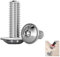 Vis à Tête Bombée Avec Collerette 10 Pièces, M8x16mm Vis Torx Acier Inoxydable A2 V2A Tête Bombée Vis ISO 7380-2, Vis à Filetage Complet pour Applications Industrielles et Modélisme