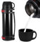 Hangrow Bouteille isotherme en acier inoxydable de grande capacité pour boissons chaudes et froides, gourde de voyage pour nourriture et soupe (noir, 2 000 ml)