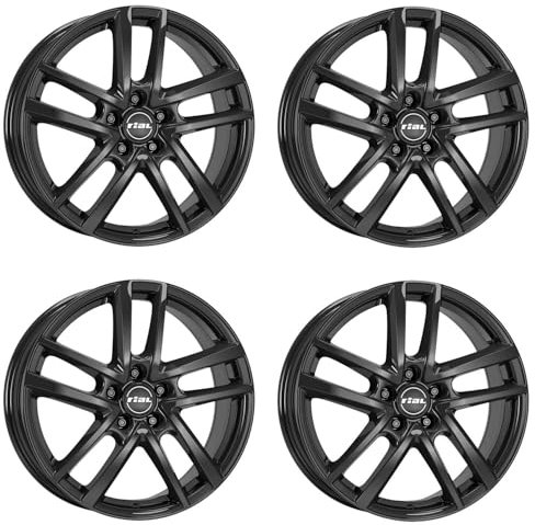 4x Rial Felgen Alufelgen Astorga 6.5Jx16 ET50 5x114,3 diamant-schwarz kompatibel mit HYUNDAI i30 Ioniq ix20 Kona Tucson