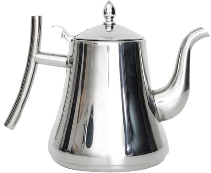 HOME DECO FACTORY, KA6128 - Tetera de Acero Inoxidable Elegante y Funcional, Ideal para té, café y Aperitivos, con Tapa hermética para conservar los Aromas, tamaño: 1,2 L, Color Plateado