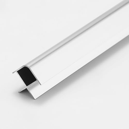 Raouoae Aluminium Fliesenschiene 125 cm* 2 Stück Eckprofil Fliesenprofil Wasserdichter Fliesenkantenschutz Für Bad, Küche Und Wohnzimmer(Silver)