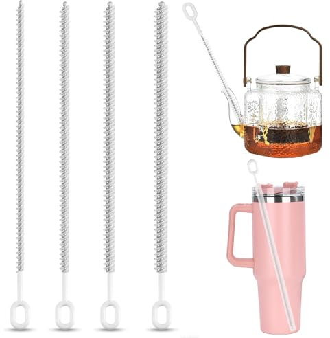 4 Stück Strohhalm Bürste für Stanley Tumbler,6mm & 10mm Strohhalm Reinigungsbürsten für verschiedene Strohhalmgrößen,Bürste für kleine Zwischenräume,Trinkhalmbürste