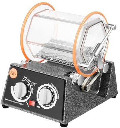 5 Gears Tambour Polisseuse Bijoux 220V 60W Bijoux Polisseuse Tumbler Rotative avec Minuterie Polisseuse Temps et Vitesse Réglables Polisseuse Polisseuse Broyeur Boule pour Or