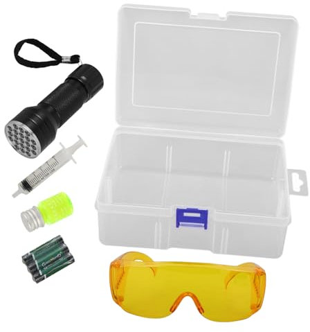 TOPBATHY 1 Ensemble D'Outils De Test De Fuite De Climatisation Kit De Détection De Fuite De Climatisation Kit De Test De Fuite De Climatisation Lunettes De Voiture Climatiseur Pour