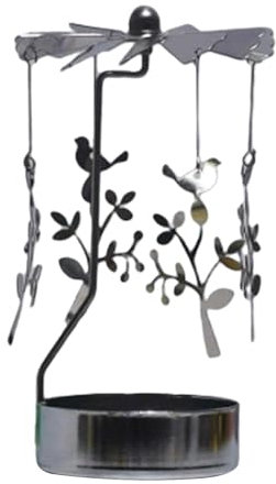 Portavelas | Bandeja giratoria de metal para velas, carrusel giratorio, portavelas de té, campanillas de viento para decoración del hogar, mesa, vacaciones, boda, comedor