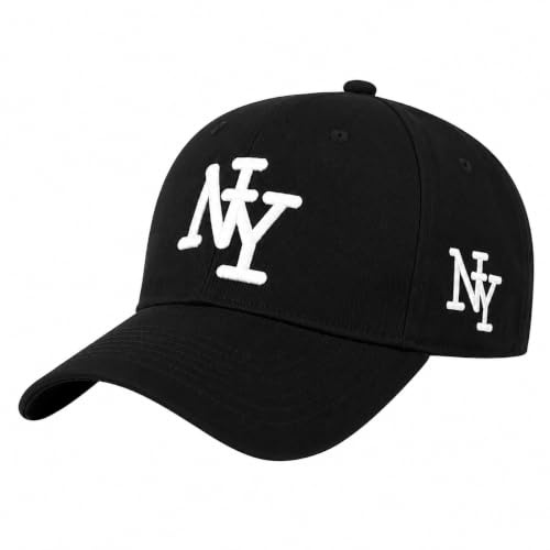 Les trésors d'érable NY Cap bestickt Unisex – Herren & Damen – Urban Baseball Style – verstellbare Größe – UPF UV-Schutz – atmungsaktives Gewebe – 3 Farben (Schwarz, Weiß, Rot) – Casual & Outdoor