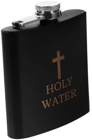 OFFSCH Kreuz Holy Water Flasche Tragbare Tragbare Hip Flask Langlebige Outdoor Trinkflasche für Männer Kompakte für Alkohol und Heiliges Wasser