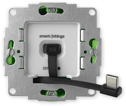 smart things sCharge sC30-EU C - Enchufe USB de 30 W con cable USB-C (25 cm), perfecto para alimentación permanente de smartphones y tabletas, ideal para sistemas Smarthome