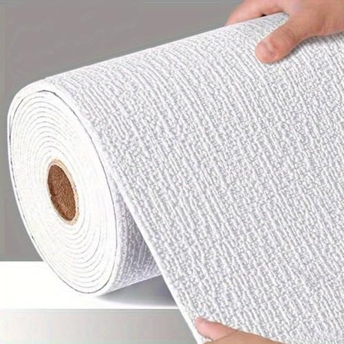 Camiraft Selbstklebend Tapete Weiß Klebefolie Möbel Matt Möbelfolie Selbstklebend 50x280cm Wasserdichte Tapete Selbstklebende Weiss Folie für möbel küchenschränke,Wohnzimmer Schlafzimmer Wand