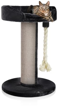 CanadianCat Company | Kratzbaum Ontario - XXL Katzenlounge 100 cm Höhe | anthrazit | Ø 20cm Sisal-Kratzstamm