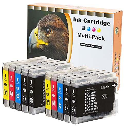 10x Cartouches d'impression compatibles Avec Brother LC-1000 DCP 130 330 350 357 540 560 680 750 770 FAX 1355 1360 1460 1560 MFC 240 3360 350 440 465 5460 5480 5860 660 680 845 885
