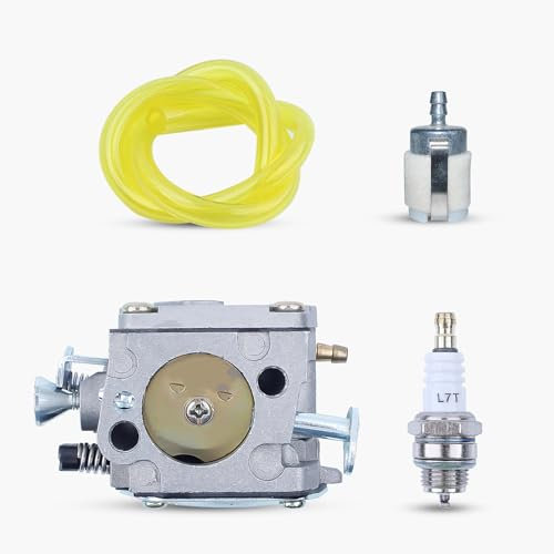 Haishine Carburador Carb W/Filtro de línea de combustible L7T Bujía de encendido en forma para Husqvarna 61 266 268 272 272XP Repuestos de motosierra