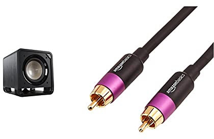 Polk HTS 10 Subwoofer Schwarz + Amazon Basics-Cable para subwoofer (2,4 m)