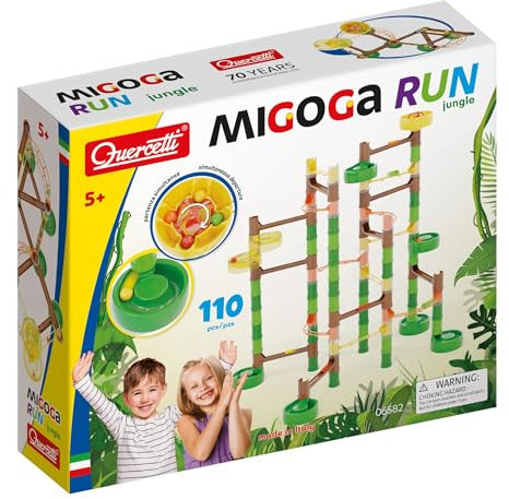 Quercetti - Migoga Jungle Super, Bauspiel, Murmelbahn