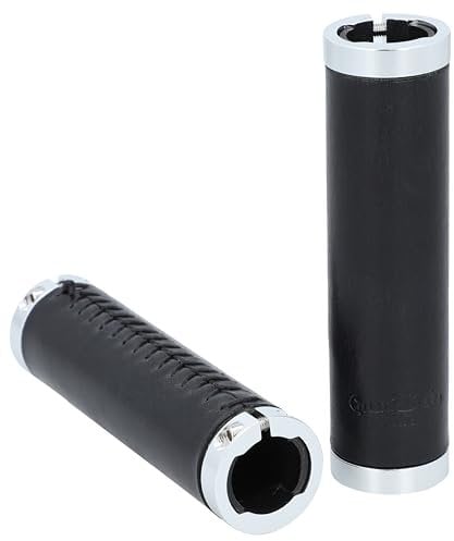Gusti Lenkergriff Leder - Gary F. Fahrradgriff Ledergriff Griff Fahrrad Schwarz Stainless Steel