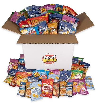 APERIBOX 120 - AP18.001.05 - Snack, patatine, frutta secca e tanti stuzzichini da gustare racchiusi in una Box per un aperitivo fai da te. Gadget compleanno bambini