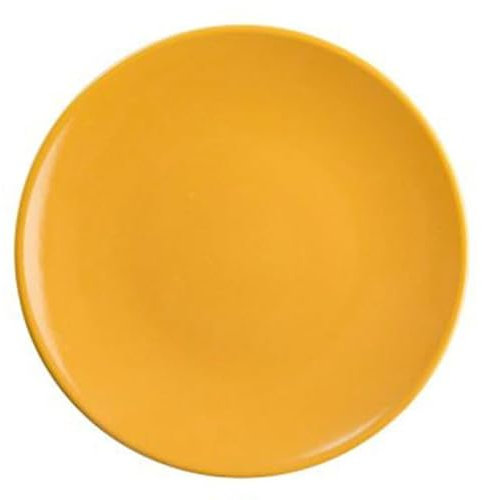 Secret de Gourmet - Assiette à Dessert Ronde Jaune, Faïence, Classic, Lot de 6, 20cm x 2cm, Lave-vaisselle & Micro-onde, Réutilisable