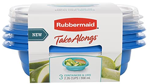 Rubbermaid TakeAlongs 2115745 Snack Food Storage OS 2.35C 3PK with Split