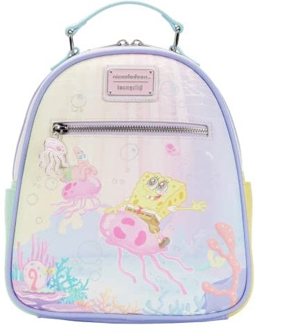 Loungefly Spongebob Squarepants Pastel Jellyfishing Womens Double Strap Shoulder Bag Purse, Mehrfarbig, Einheitsgröße