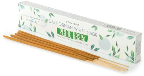 Puckator Stamford Premium Plant Based Masala Incense Sticks - Californian White Sage - Spiritual Insensé Sticks - Zen Meditation Gifts - Organic Insense - Insencesticks - Rituals Fragrance Sticks 15