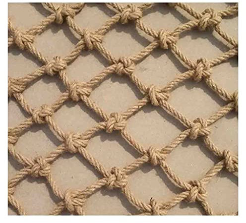 Seil Jute-Webnetz 4 mm * 6 cm Kindersicherheits-Hanfseilnetz - Hintergrundwand Dekoratives Netz Juteschnur Schnurnetz Outdoor-Training Kletternetz (Größe: 1 * 1 m (3.28 * 3.28ft)