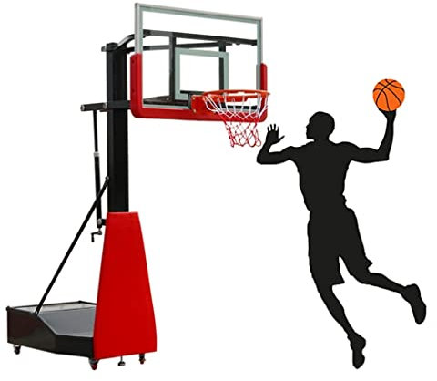Basketballkörbe Kinder Indoor- und Outdoor-Stahl-Basketballkorb, bewegliches Dunk-System, 47/55-Zoll-Rebounds for Erwachsene und Jugendliche (Color : Red, Size : 120x80cm/47x32in)